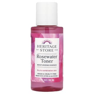 Heritage Store, Rosewater Toner, Moisturizing Essence, Gesichtswasser mit Rosenwasser, feuchtigkeitsspendende Essenz, 59 ml (2 fl. oz.)