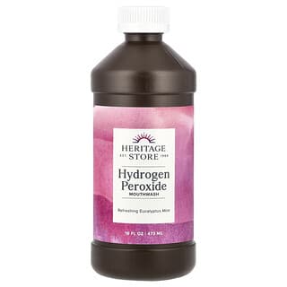 Heritage Store, Bain de bouche au peroxyde d'hydrogène, Eucalyptus et menthe rafraîchissants, 473 ml