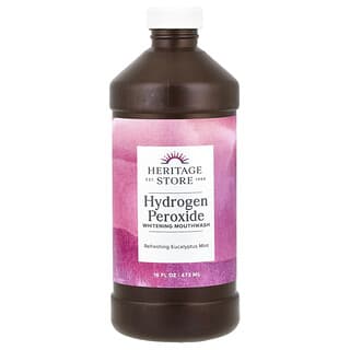 Heritage Store, HPM + White, Bain de bouche au peroxyde d'hydrogène, Super pouvoir blanchissant, 480 ml