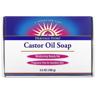 Heritage Store, Castor Oil Soap, Moisturizing Beauty Bar, 3.5 oz (100 g)