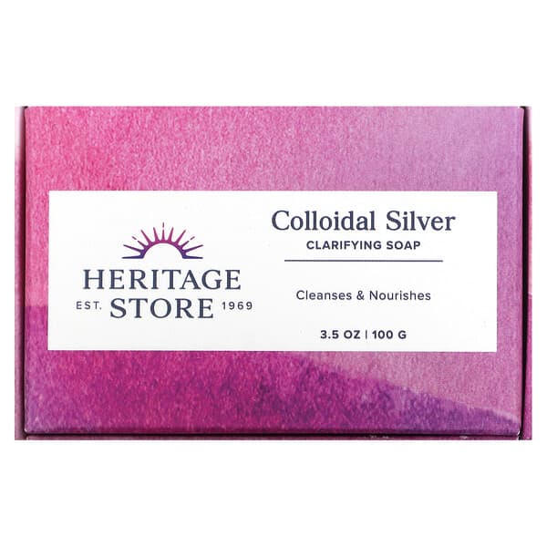 Heritage Store, мыло с коллоидным серебром, 100 г (3,5 унции)