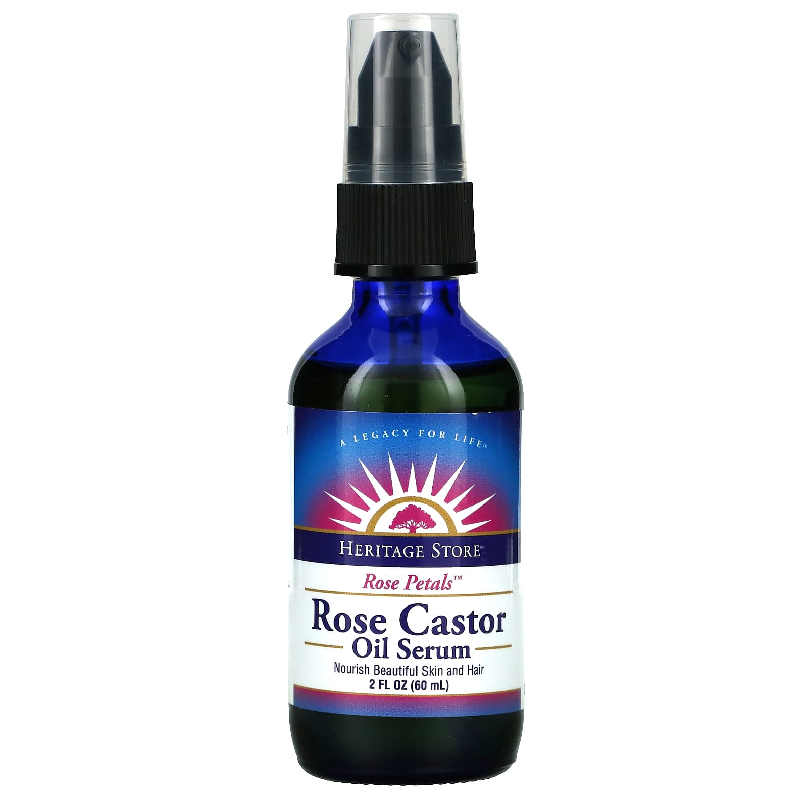 Heritage Store, Rose Castor Oil Serum, 2 fl oz (60 ml)