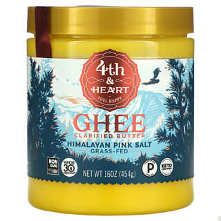 4th & Heart, Manteiga Clarificada Ghee, Sal Rosa do Himalaia, 454 g (16 oz)