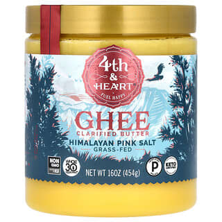 4th & Heart, Mantequilla clarificada de ghee, sal rosa del Himalaya, 454 g (16 oz)