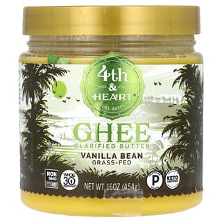 4th & Heart, Ghee clarifié, nourri à l'herbe, gousse de vanille, 454 g