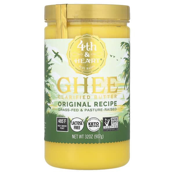 4th & Heart, 기(Ghee) 정제 버터, 오리지널 레시피, 907g(32oz)