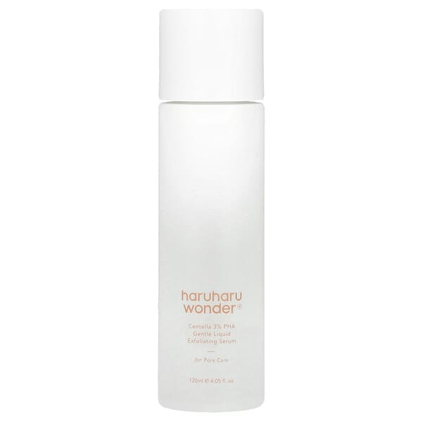 Haruharu, 원더®, 센텔라 3% PHA 젠틀 리퀴드 각질 제거 세럼, 120ml(4.05fl oz)