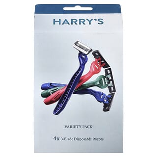 Harry's, 3-Blade Disposable Razors, Variety Pack, 4 Razors