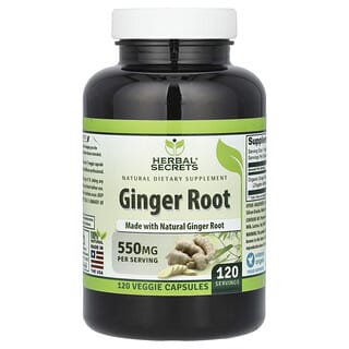 Herbal Secrets, Racine de gingembre, 550 mg, 120 capsules végétariennes