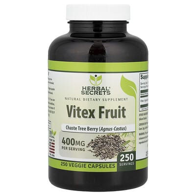 Herbal Secrets, Vitex Fruit, 400 mg, 250 Veggie Capsules