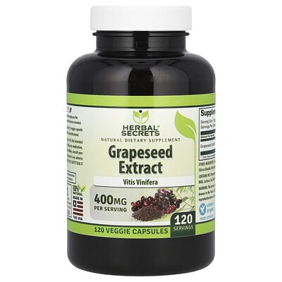 Herbal Secrets, Grapeseed Extract, 400 mg, 120 Veg Capsules