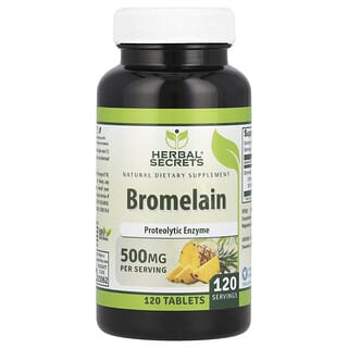 Herbal Secrets, Bromelaína, 500 mg, 120 comprimidos