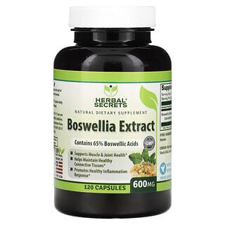 Herbal Secrets, Extrato de Boswellia, 600 mg, 120 Cápsulas