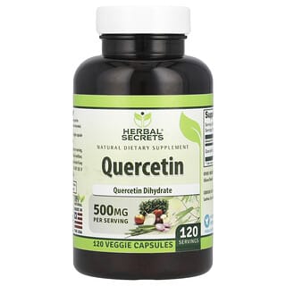 Herbal Secrets, Quercetina, 500 mg, 120 cápsulas vegetales