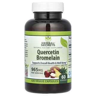 Herbal Secrets, Quercétine, bromélaïne, 120 capsules végétariennes