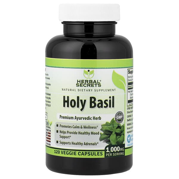 Holy Basil, 120 Veggie Capsules (500 mg per Capsule)
