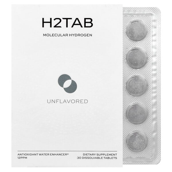 H2Tab, Molecular Hydrogen, Unflavored, 30 Dissolvable Tablets (80 mg per Tablet)