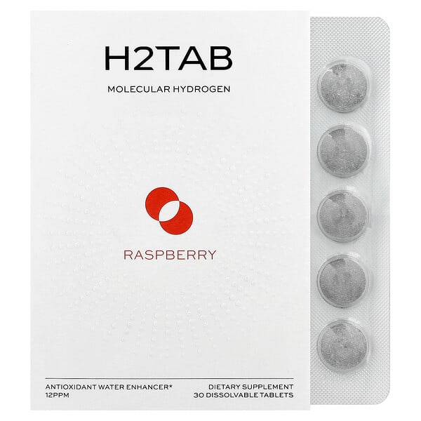 H2Tab, молекулярный водород, малина, 30 растворимых таблеток (80 мг в 1 таблетке)
