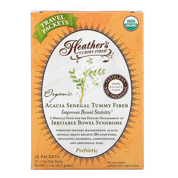 Heather's Tummy Care, オーガニックアカシアセネガルタミーファイバー、25袋、各2.5g