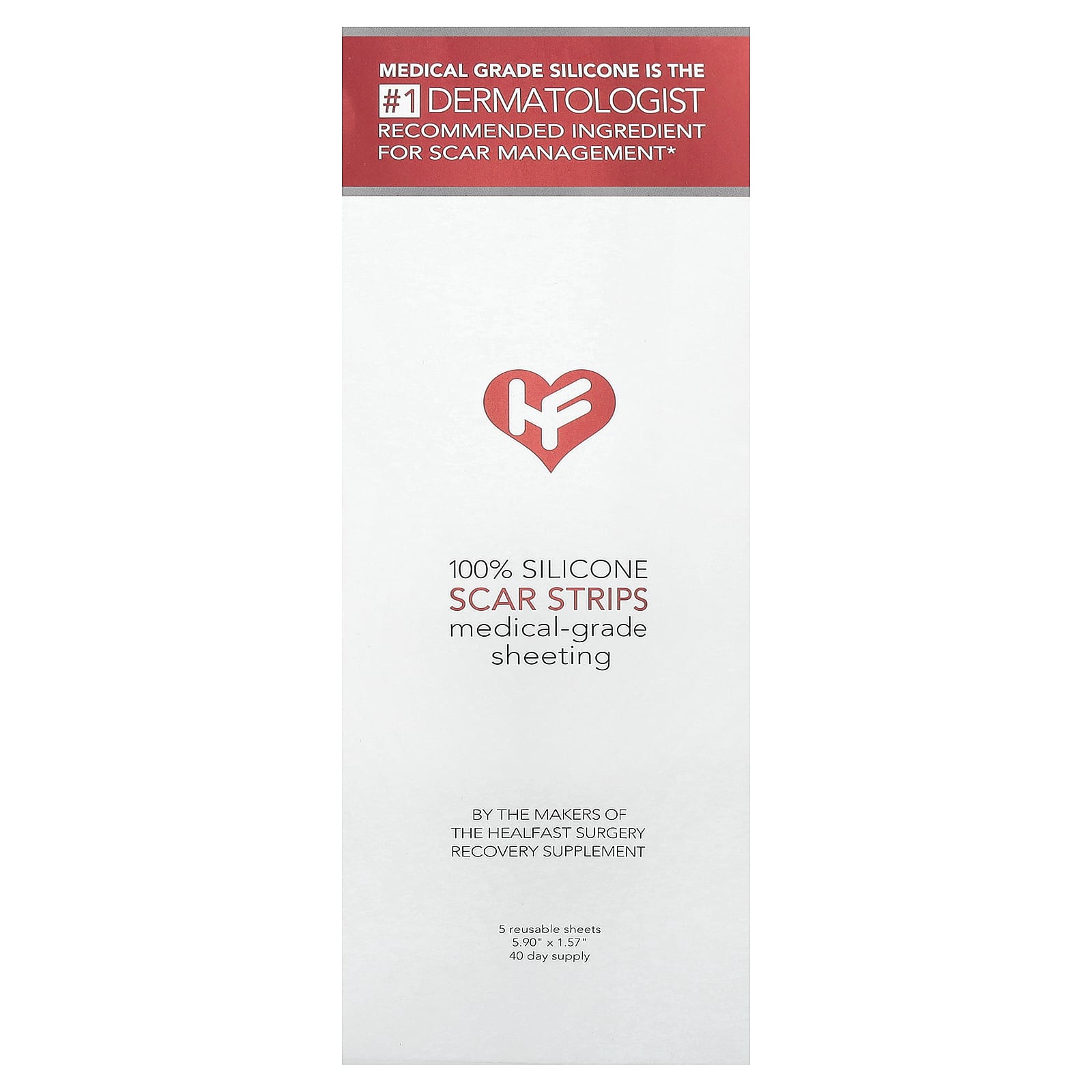 Healfast, 100% силиконовые полоски от шрамов, 5 шт. многоразового использования