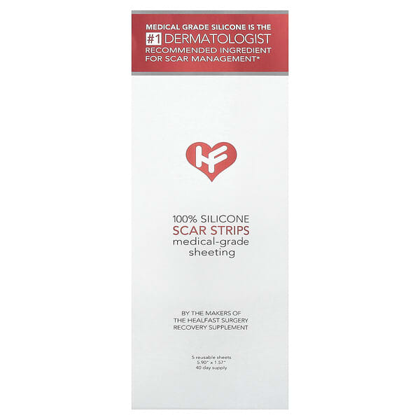 HealFast, 全硅膠疤痕貼片，5 片（可重復使用）