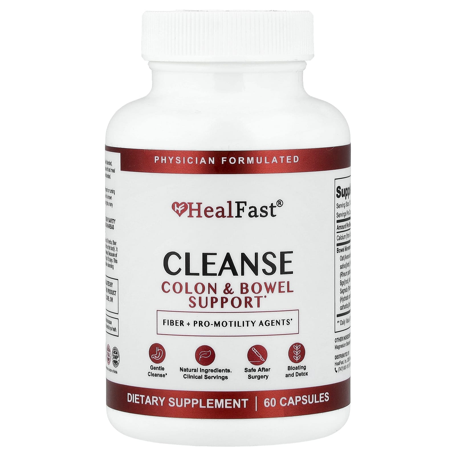 HealFast, Cleanse, поддержка толстой кишки, 60 капсул