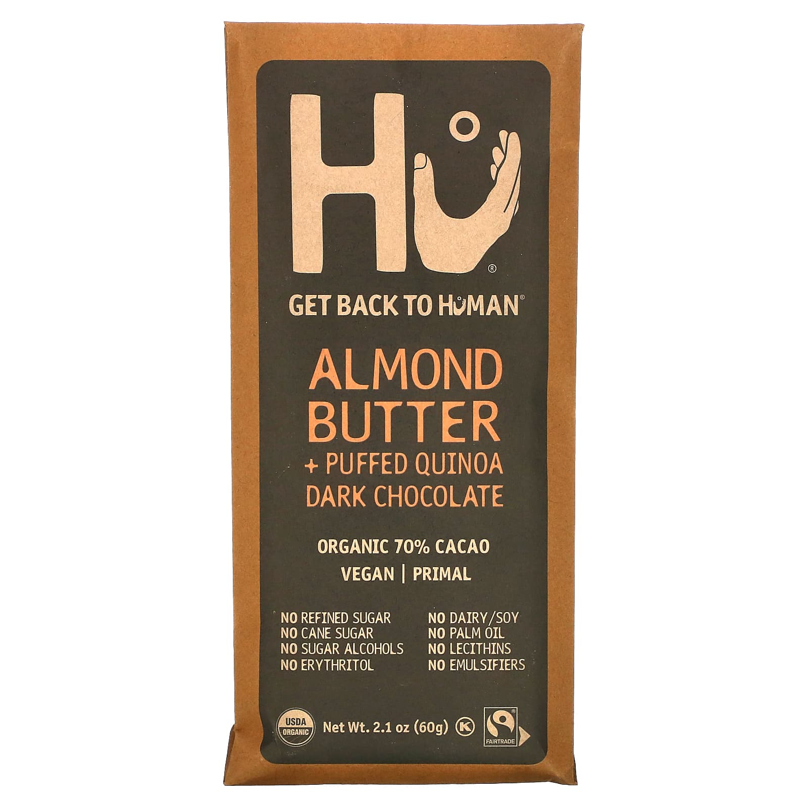 Hu, Almond Butter + Puffed Quinoa Dark Chocolate, 2.1 oz (60 g)