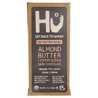 Hu, 黑巧克力/扁桃油/膨化藜麦，2.1 盎司（60 克）