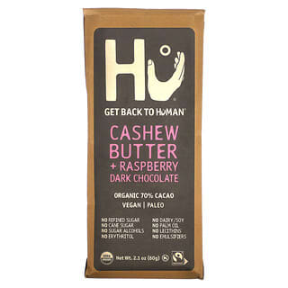 Hu, Mantequilla de anacardo y chocolate negro con frambuesa`` 60 g (2,1 oz)