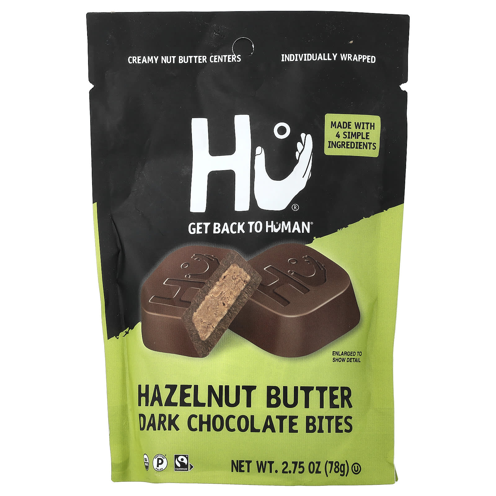 AGAVETITANOTA CHOCOLATE BITE （チョコレートバイト） ダークチョコレートバイト、ヘーゼルナッツバター、78g（2.75オンス）
