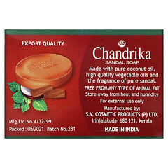 Chandrika Soap, 檀香木質香味塊皂，75 克