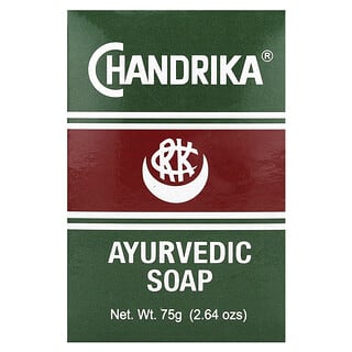 Chandrika Soap, Barra de jabón ayurvédico, 1 barra, 75 g (2,64 oz)