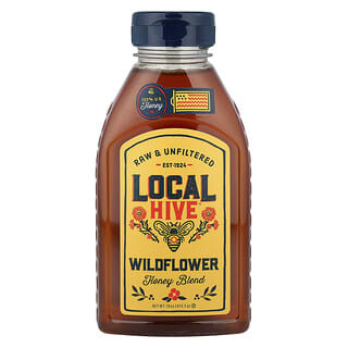 Local Hive, Μείγμα μελιού, αγριολούλουδου, ωμό και αφιλτράριστο, 16 oz (453,5 g)