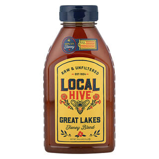Local Hive, amestec de miere, Great Lakes, brută și nefiltrată, 453,5 g (16 oz)