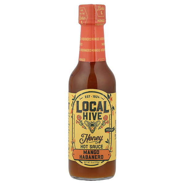 Local Hive, 蜂蜜辣醬，中辣，芒果哈瓦那辣椒，6 盎司（172 克）