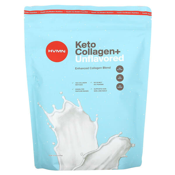 HVMN‏, קולגן +Keto Collagen, ללא תוספת טעם, 375 גרם (13.2 אונקיות)