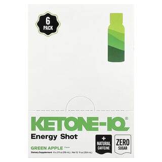 Ketone-IQ, High Performance Energy, Green Apple, 6 flessen, elk 59 ml