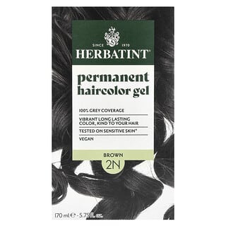 Herbatint, Permanent Haircolor Gel, 2N Brown, 5.75 fl oz (170 ml)