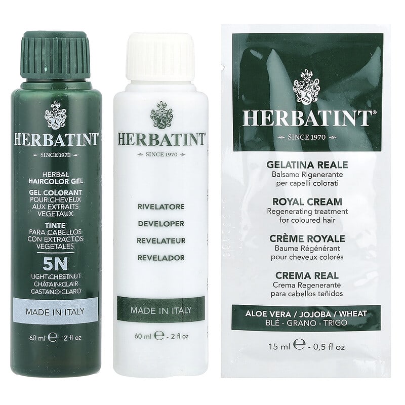 Permanent Haircolor Gel, 5N Light Chestnut, 4.56 fl oz (135 ml)