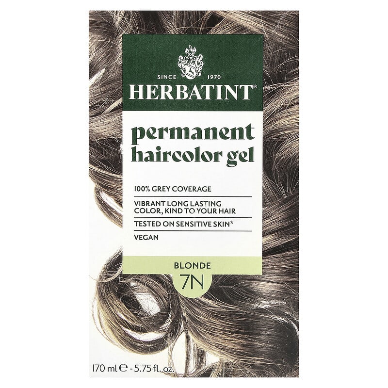 Herbatint ハーバティント ヘアカラー 白髪染め 4つセット パーマネントヘアカラージェル、7N、ブロンド、135ml(4.56液量
