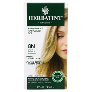 Herbatint, 长期草本染发凝胶，8N，淡金色，4.56 液量盎司（135 毫升）