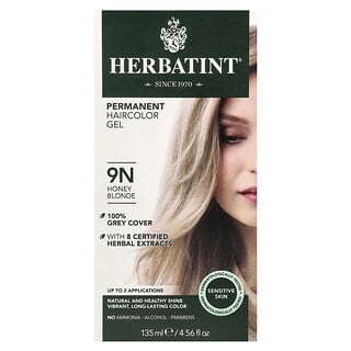 Herbatint, パーマネント ヘアカラー ジェル、9N、ハニーブロンド、135ml（4.56液量オンス）