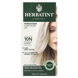 Herbatint, 영구 염색 젤, 10N 플래티넘 블론드, 135 ml (4.56 fl oz)