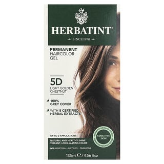 Herbatint, Gel colorant pour cheveux permanent, 5D, châtain doré clair, 135 ml