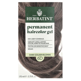 Herbatint, Permanent Haircolor Gel, 6D Dark Golden Blonde, 5.75 fl oz (170 ml)