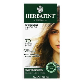 Herbatint, 7D, стойкая гель-краска для волос, золотой блонд, 135 мл (4,56 жидк. унции)
