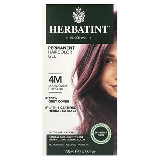 Herbatint, Gel colorant pour cheveux permanent, 4M, châtain acajou, 135 ml