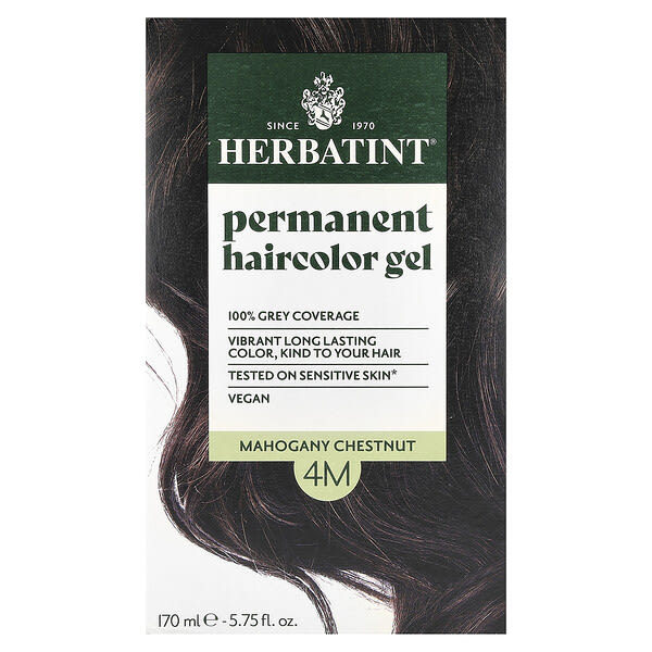 Herbatint, 長期染髮凝膠，4M，紅褐栗色，4.56 液量盎司（135 毫升）