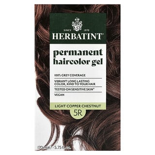 Herbatint, Tinte permanente para el cabello en gel, 5R Light Copper Chestnut, 135 ml (4,56 oz. líq.)