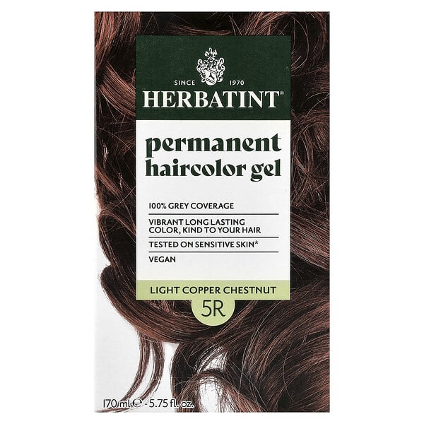 Herbatint, 長期染髮凝膠，5R 淺銅棕色，5.75 液量盎司（170 毫升）